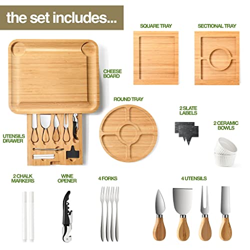 Charcuterie Board Set with Utensils & Trays
