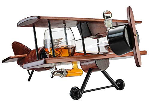 Airplane Decanter Set with Glasses - Wine & Whiskey Gift