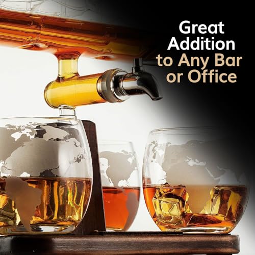Globe Decanter Set with Glasses - Unique Gift Idea