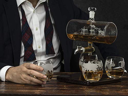 Globe Decanter Set with Glasses - Unique Gift Idea