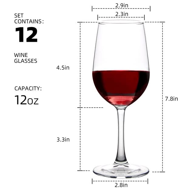 Durable wine glasses for red and white