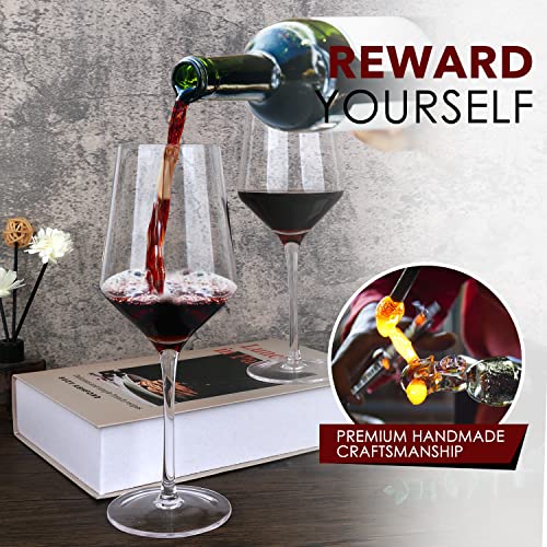 Handcrafted Crystal Wine Glasses Set of 6