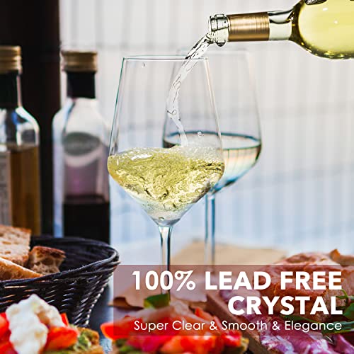 Handcrafted Crystal Wine Glasses Set of 6