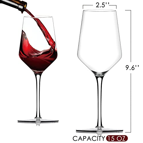 Handcrafted Crystal Wine Glasses Set of 6