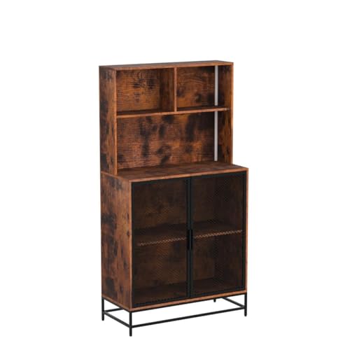 Industrial Wine Bar Cabinet with LED Lights