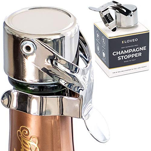KLOVEO Champagne Stoppers - Patented Seal, Italy-made
