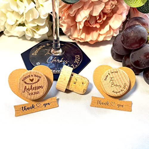 Custom Wine Cork Stoppers with Thank You Card