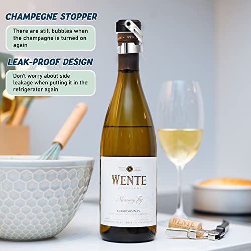 8-Pack Stainless Steel Champagne Bottle Stoppers