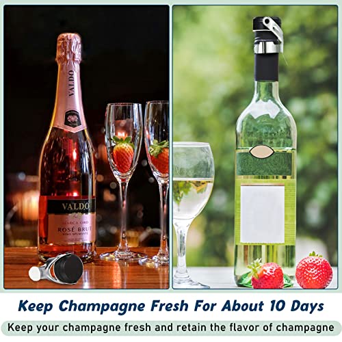 8-Pack Stainless Steel Champagne Bottle Stoppers