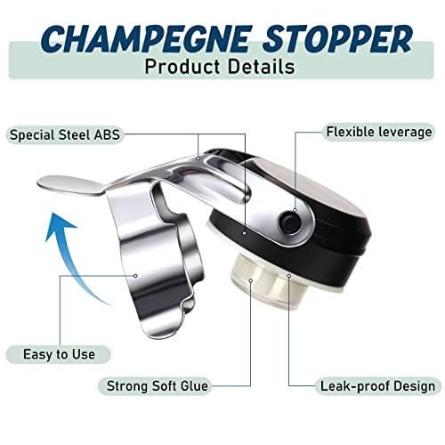 8-Pack Stainless Steel Champagne Bottle Stoppers
