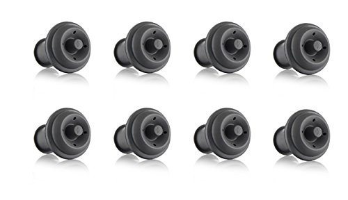 12 Gray Vacuum Stoppers for Wine Bottles - Freshness Guaranteed