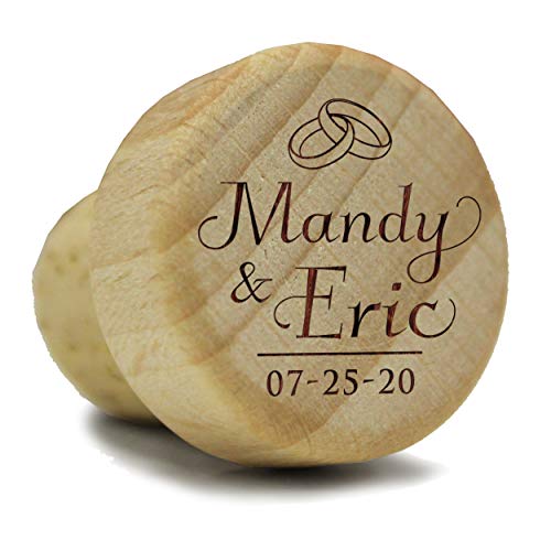 Engraved Wood T-Cork Wine Stopper - Personalized Favor