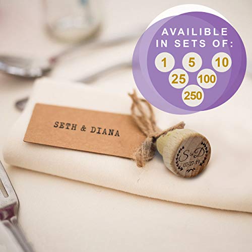 Engraved Wood T-Cork Wine Stopper - Personalized Favor