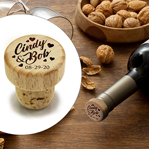 Engraved Wood T-Cork Wine Stopper - Personalized Favor