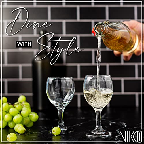 Vikko Round Stemmed Wine Glasses Set of 6