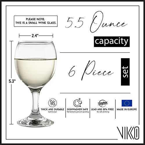 Vikko Round Stemmed Wine Glasses Set of 6