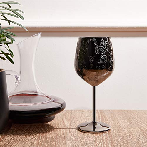 Baroque Stainless Steel Wine Goblets - Set of 2