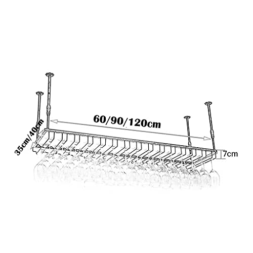 Adjustable Ceiling Mount Wine Glass Holder - Black