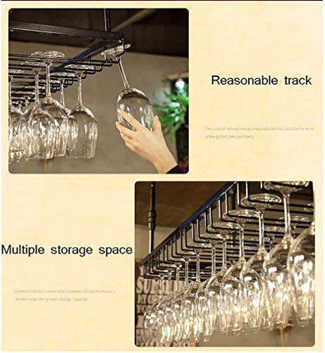 Adjustable Ceiling Mount Wine Glass Holder - Black