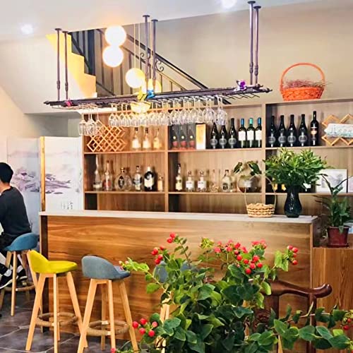 Ceiling-mounted 2-tier Wine Glass Rack for Bars/Kitchens