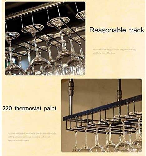 Adjustable Ceiling Mount Wine Glass Holder - Black