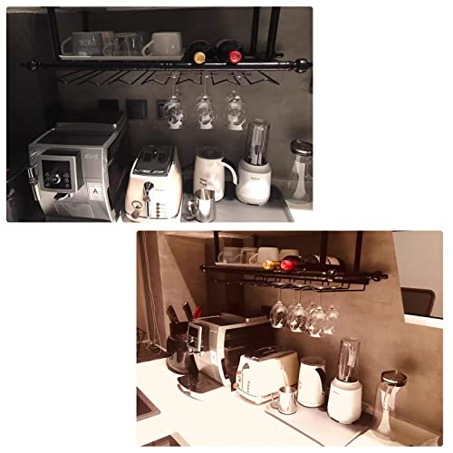 Ceiling-mounted 2-tier Wine Glass Rack for Bars/Kitchens