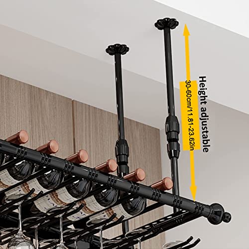 Ceiling-mounted 2-tier Wine Glass Rack for Bars/Kitchens