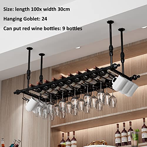 Ceiling-mounted 2-tier Wine Glass Rack for Bars/Kitchens