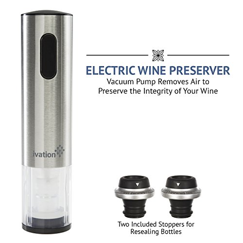 Stainless Steel Wine Set with Electric Opener & Preserver