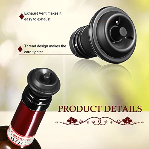18 Pack Vacuum Wine Stopper Set Black