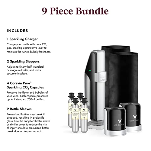 Coravin Sparkling Wine with CO2 Capsules and Stoppers