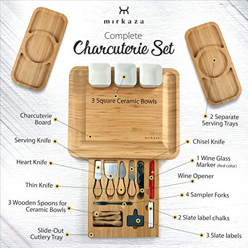 Bamboo Charcuterie Board with Wine Markers