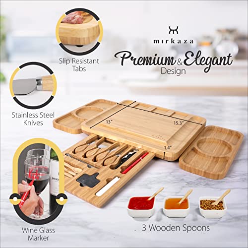 Bamboo Charcuterie Board with Wine Markers