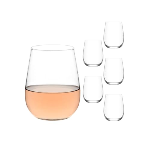 Set of 6 stemless wine glasses - 16 oz