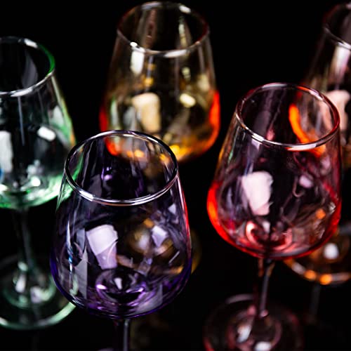 Multicolor Crystal Wine Glass Set for Entertaining