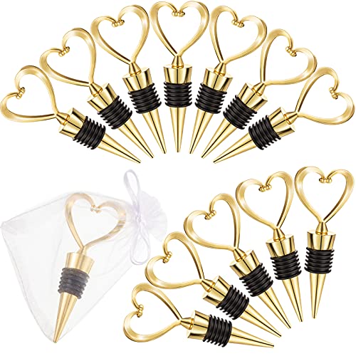 Heart-Shaped Wine Bottle Stopper Set for Weddings