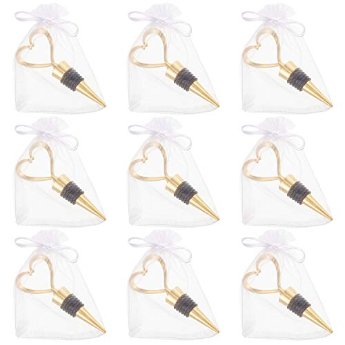 Heart-Shaped Wine Bottle Stopper Set for Weddings