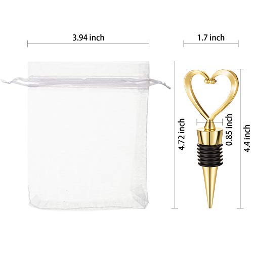 Heart-Shaped Wine Bottle Stopper Set for Weddings