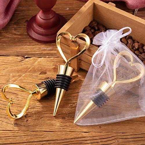 Heart-Shaped Wine Bottle Stopper Set for Weddings