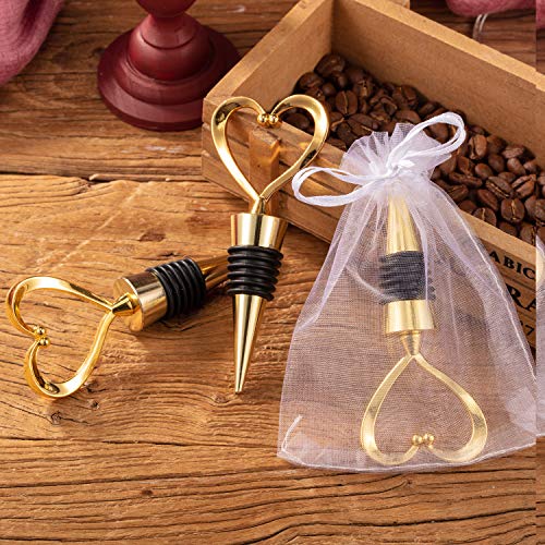 Heart-Shaped Wine Bottle Stopper Set for Weddings