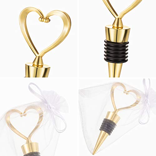 Heart-Shaped Wine Bottle Stopper Set for Weddings