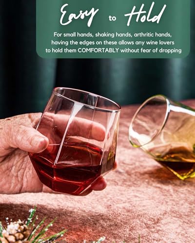 ColoVie Diamond Shaped Colored Wine Glasses Set