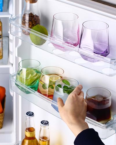 ColoVie Diamond Shaped Colored Wine Glasses Set