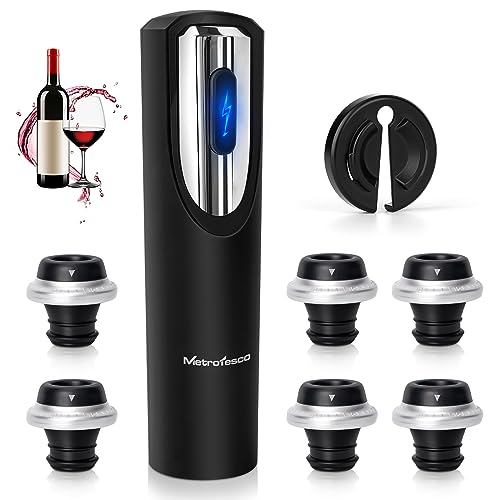 Electric Wine Preserver Set with Bottle Stoppers & Foil Cutter