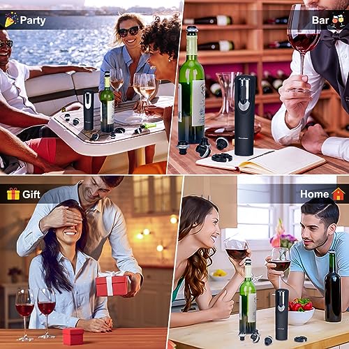 Electric Wine Preserver Set with Bottle Stoppers & Foil Cutter