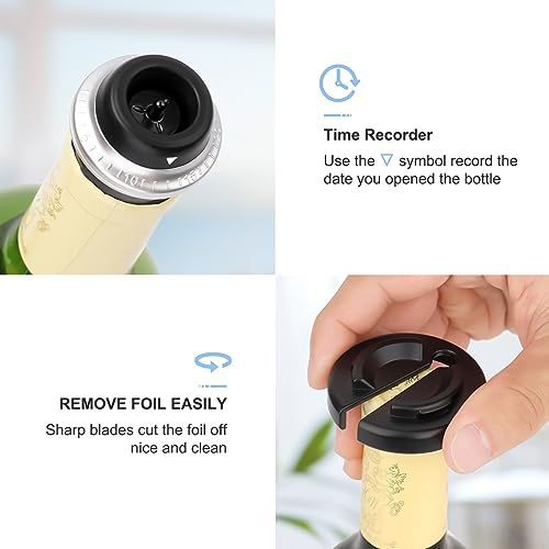 Electric Wine Preserver Set with Bottle Stoppers & Foil Cutter