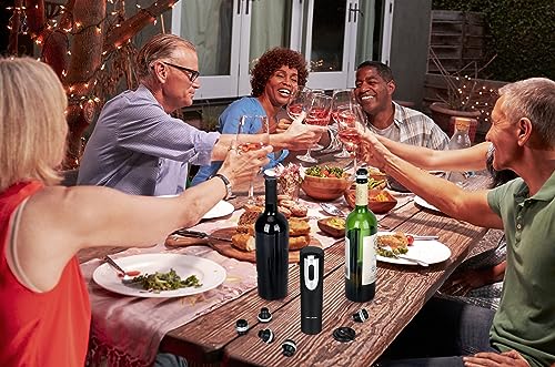 Electric Wine Preserver Set with Bottle Stoppers & Foil Cutter