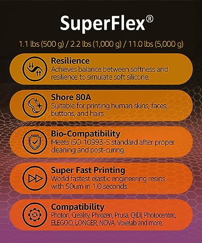 Superflex 3D Printer Soft Resin (500g, Clear)