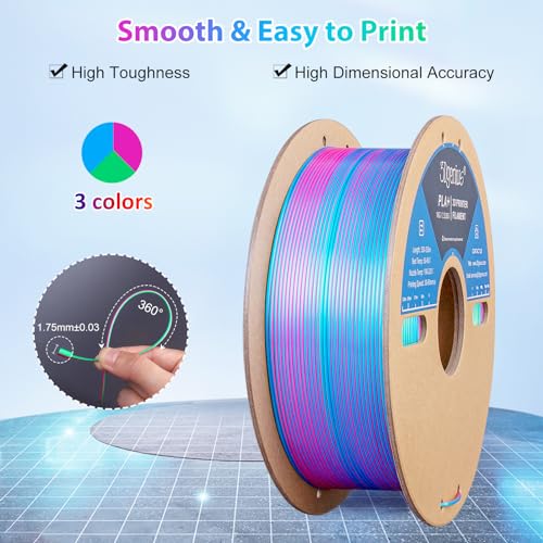 3-in-1 Triple Color Silk PLA 3D Printer Filament