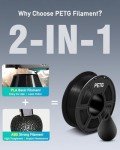 SUNLU PETG Filament 1.75mm - Black, Strong & Durable